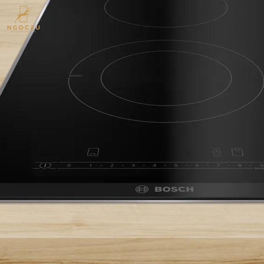 Bếp từ 2 vùng nấu 1 vùng từ 1 vùng hồng ngoại Domino Bosch PKF375FP2E - Series 6