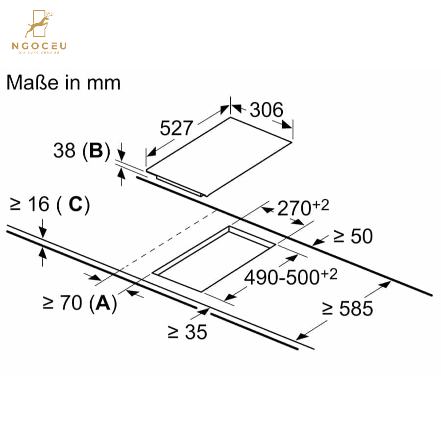Bếp từ 2 vùng nấu 1 vùng từ 1 vùng hồng ngoại Domino Bosch PKF375FP2E - Series 6