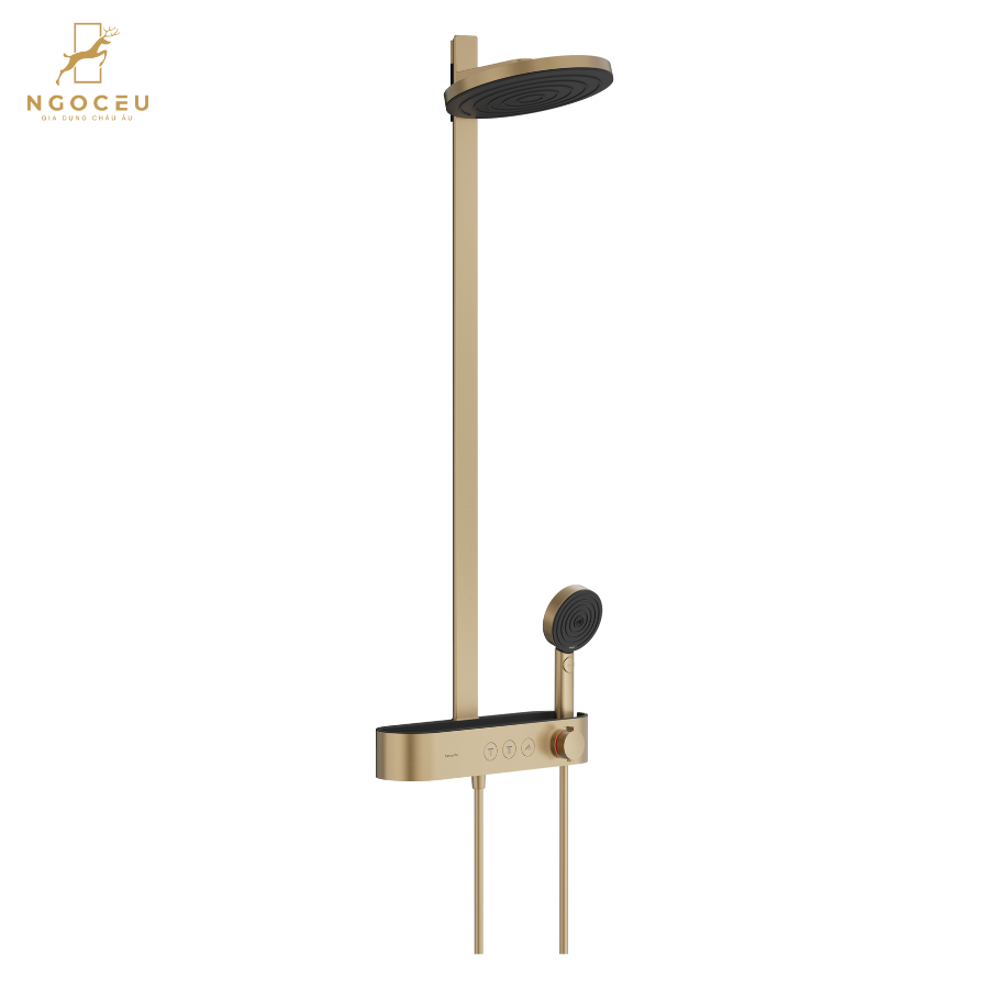 Bộ sen cây bát tròn 2 vòi Hansgroe Pulsify S Showerpipe 260 2jet 24240140 - Màu Đồng