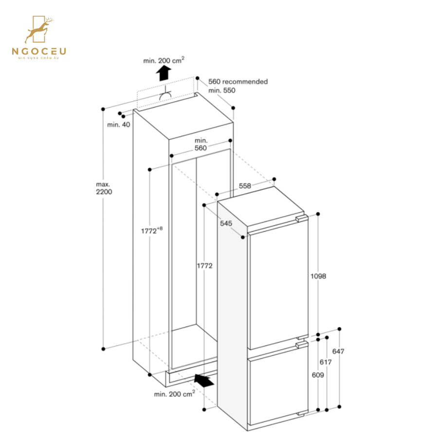 Tủ lạnh 271L - Gaggenau RB282304ID - Series 200