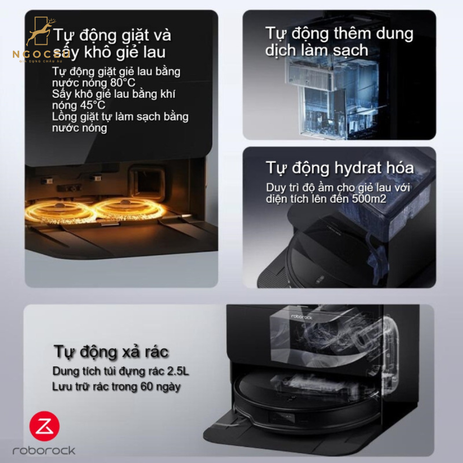 Robot hút bụi lau nhà Roborock G20S Ultra Bản Quốc Tế - Màu Đen