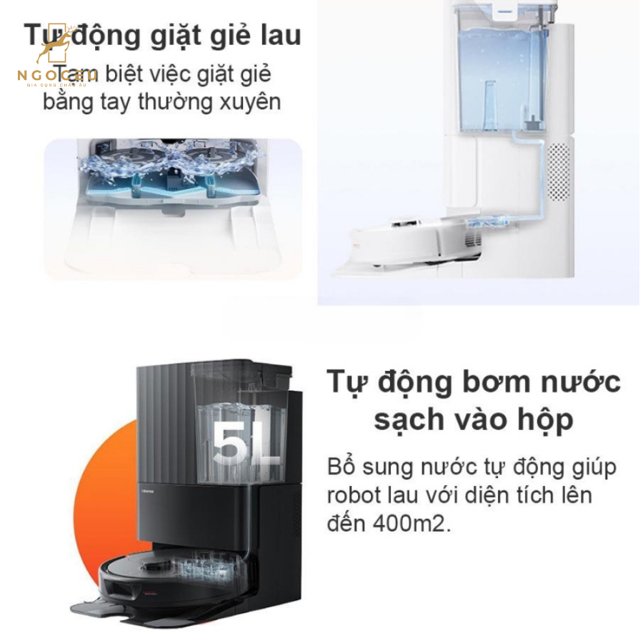 Robot hút bụi lau nhà Roborock Q Revo Bản Quốc Tế - Màu Trắng