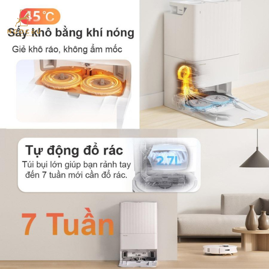 Robot hút bụi lau nhà Roborock Q Revo Bản Quốc Tế - Màu Trắng