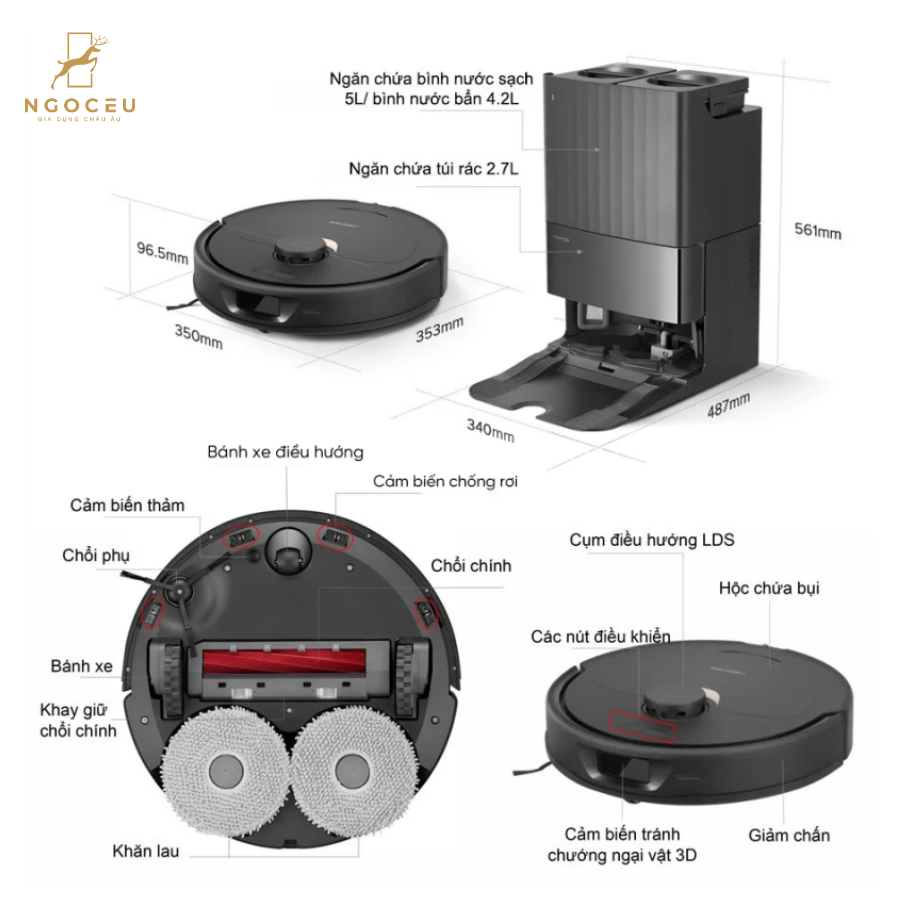 Robot hút bụi lau nhà Roborock Q Revo Bản Quốc Tế - Màu Trắng