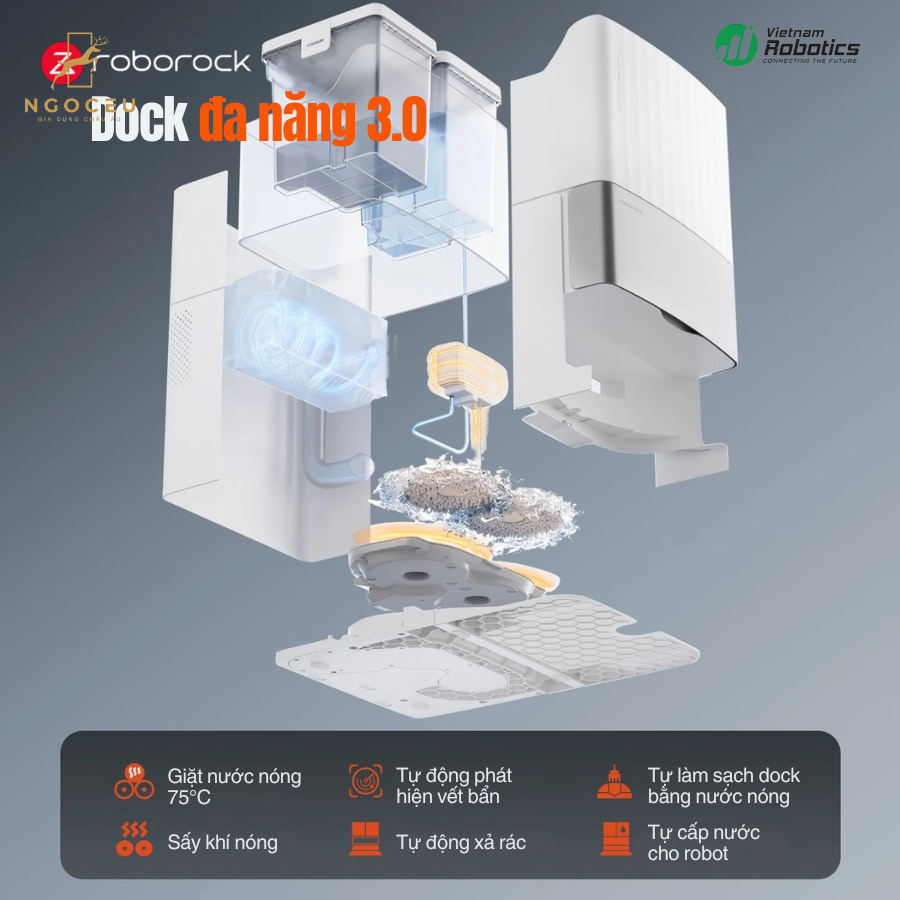 Robot hút bụi lau nhà Roborock Q Revo Edge Bản Quốc Tế - Màu Đen