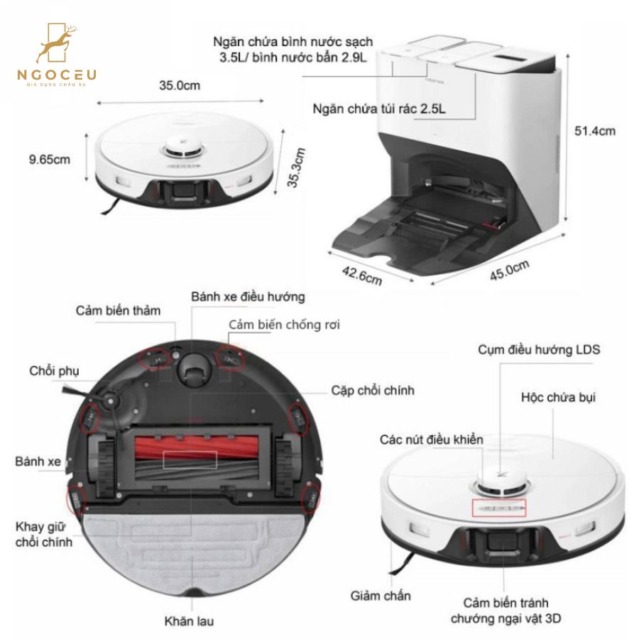 Robot hút bụi lau nhà Roborock S8 Pro Ultra Bản Quốc Tế - Màu Đen