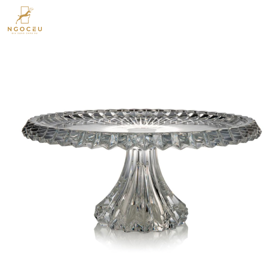 Chân bồng pha lê Rogaska Crown Jewel 33cm - Màu trắng