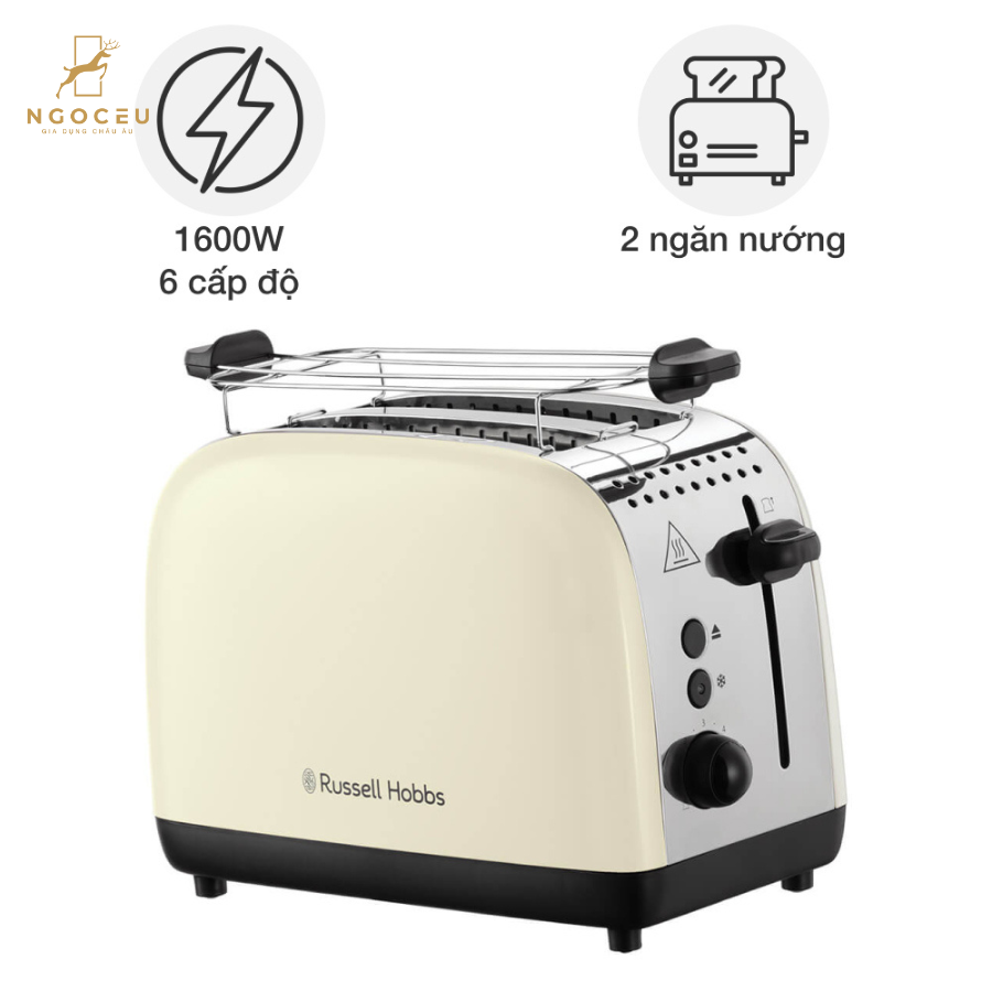 Máy nướng bánh mì Russell Hobbs Colours Plus 26551-56 1600W - Màu Kem