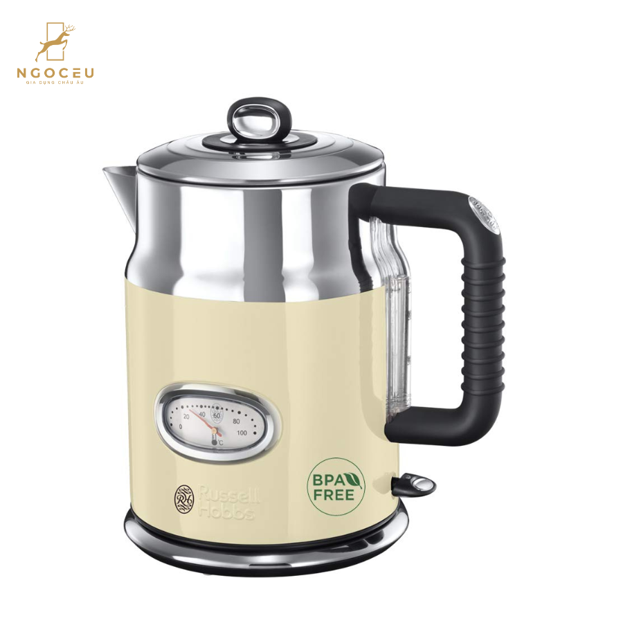Ấm siêu tốc Russell Hobbs Retro 21672-70 2400W 1.7L - Màu Kem