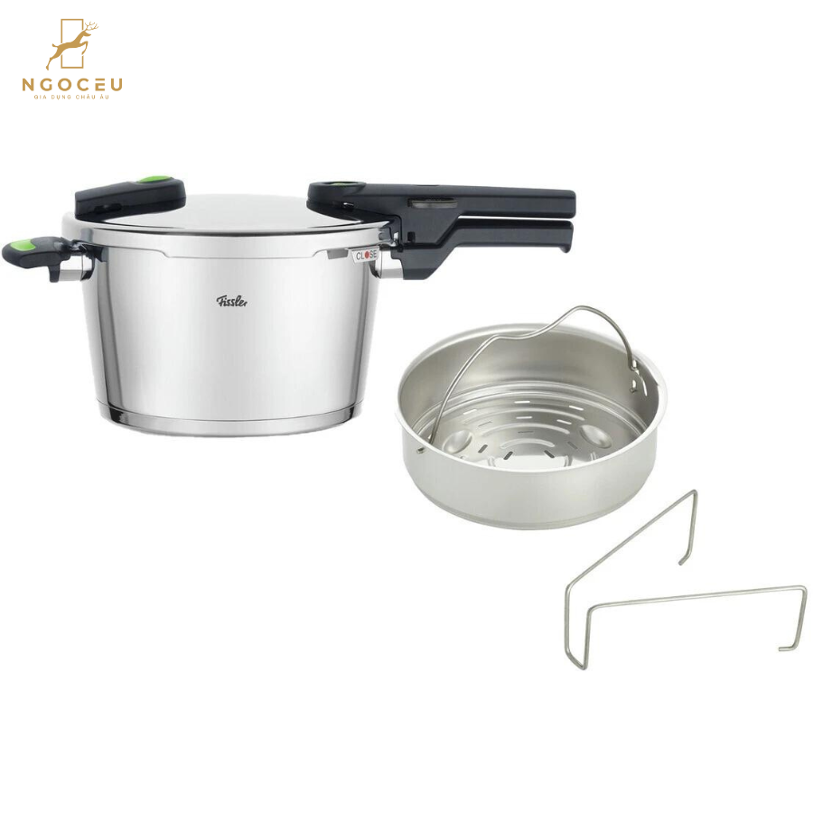 Nồi áp suất kèm xửng hấp Fissler Vitaquick Green 4,5L