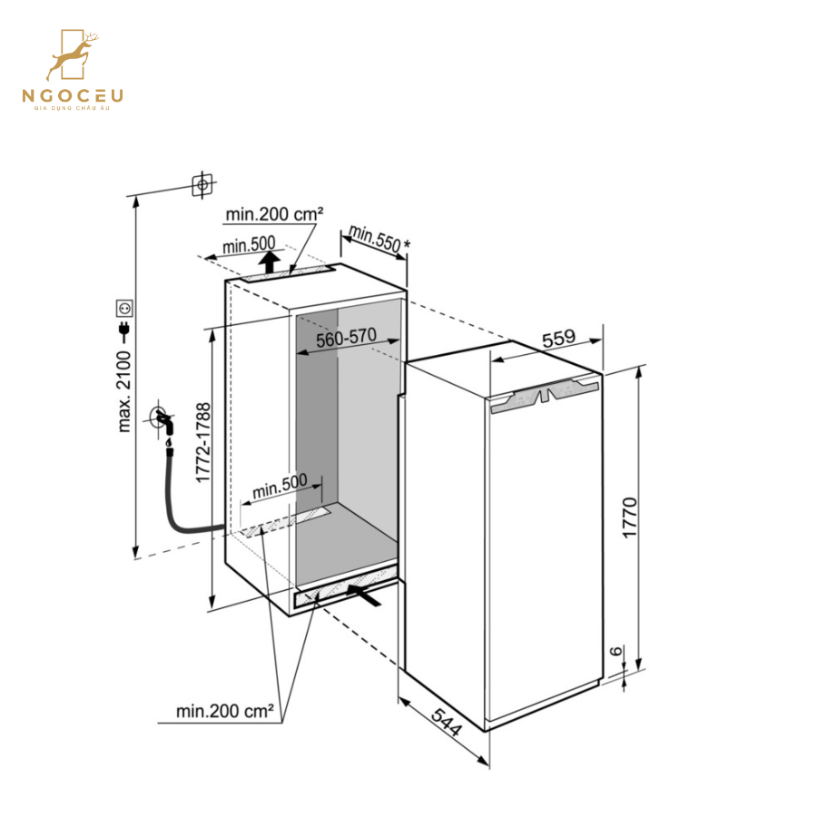 Tủ đông âm tủ 207L - Liebherr SIGN 3576 Premium NoFrost