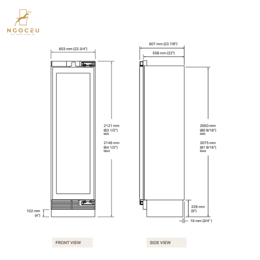Tủ bảo quản rượu vang âm tủ Signature SKSCW242RP - 60cm