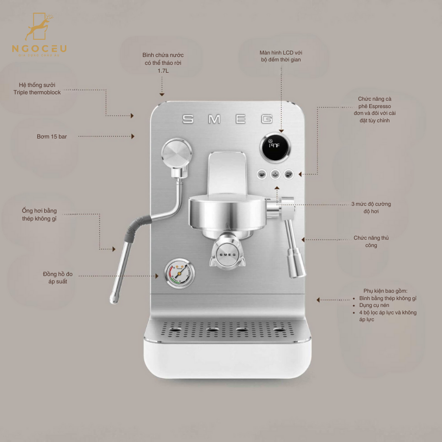 Máy pha cà phê Smeg EMC02EGMEU