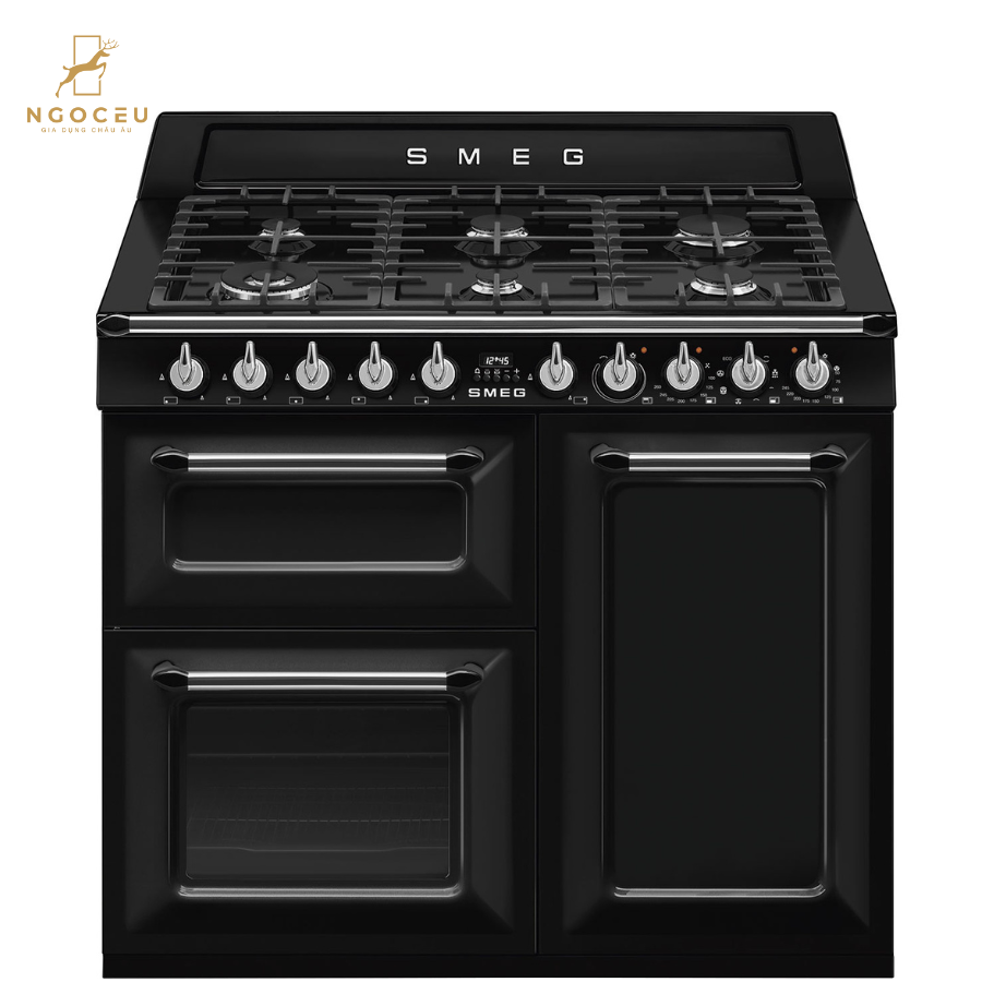 Bếp gas hỗn hợp kèm lò nướng Smeg TR103BL