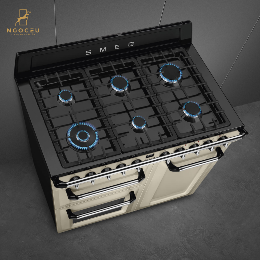 Bếp gas hỗn hợp kèm lò nướng Smeg TR103P