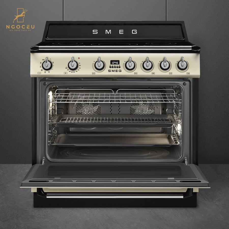 Bếp từ hỗn hợp kèm lò nướng Smeg TR90IMP