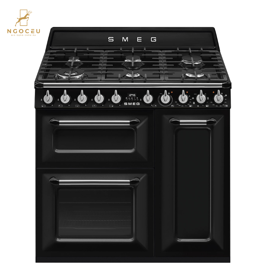 Bếp từ hỗn hợp kèm lò nướng Smeg TR93BL