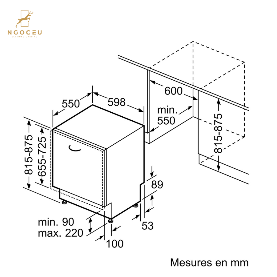Máy rửa bát âm toàn phần Bosch SMV6YCX02E - Serie 6