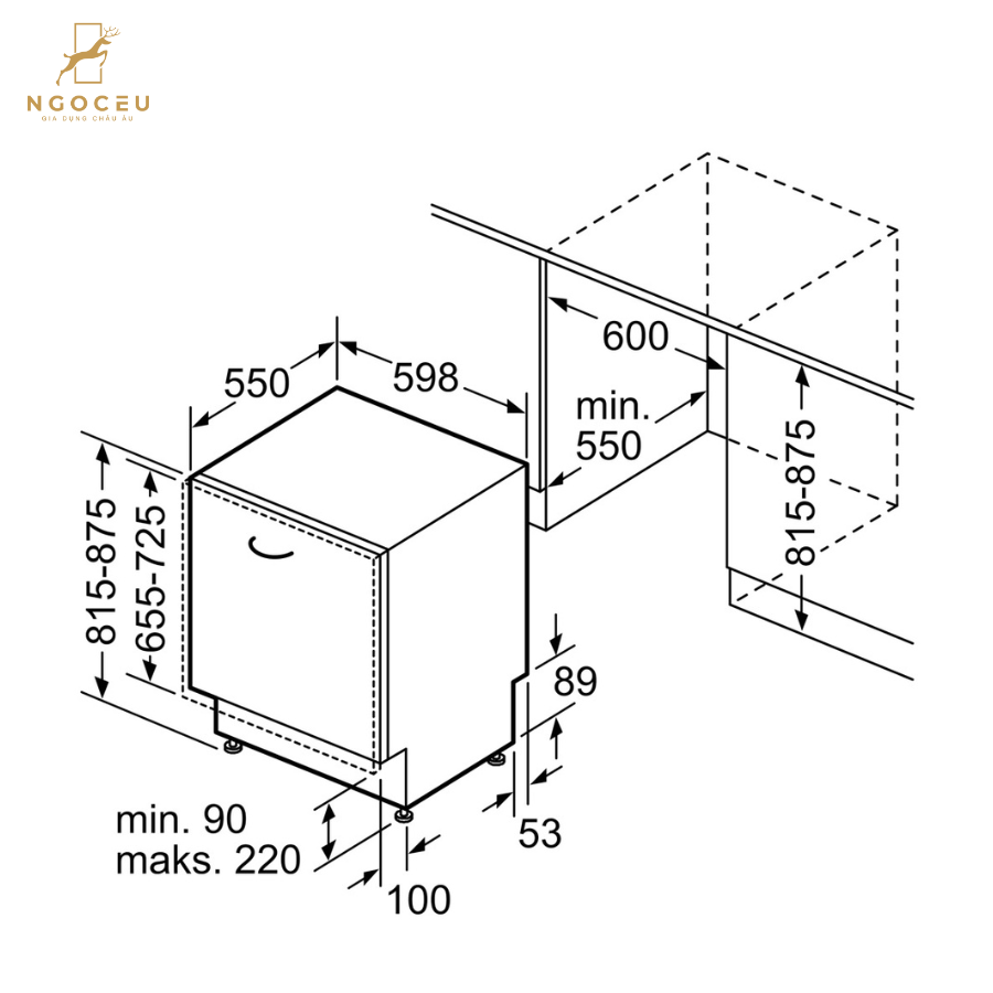 Máy rửa bát âm toàn phần Bosch SMV8TCX01E - Serie 8