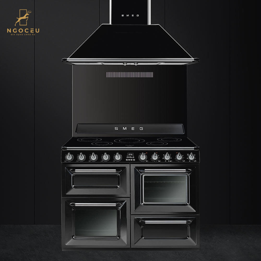 Bếp từ hỗn hợp kèm lò nướng Smeg TR4110IBL2 - 110cm