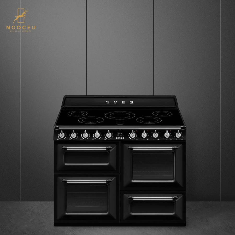 Bếp từ hỗn hợp kèm lò nướng Smeg TR4110IBL2 - 110cm