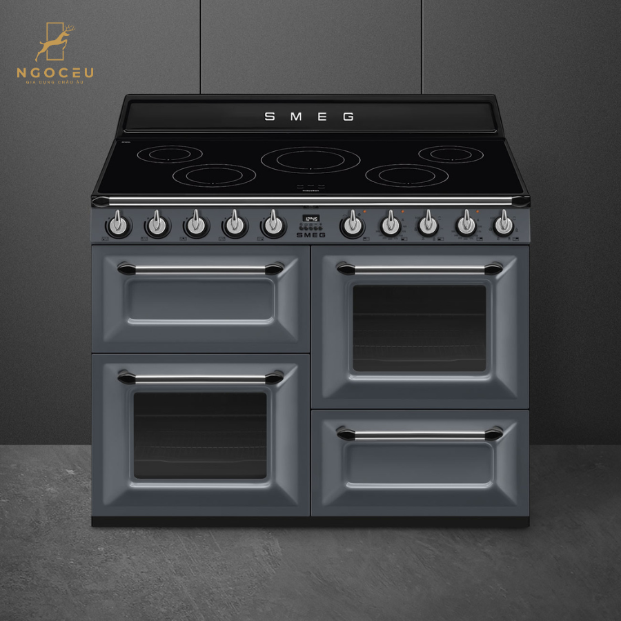 Bếp từ hỗn hợp kèm lò nướng Smeg TR4110IGR2 - 110cm