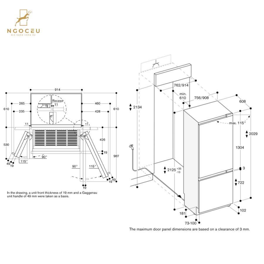 Tủ mát kết hợp tủ đông 521L - Gaggenau RB492504 - Serie 400