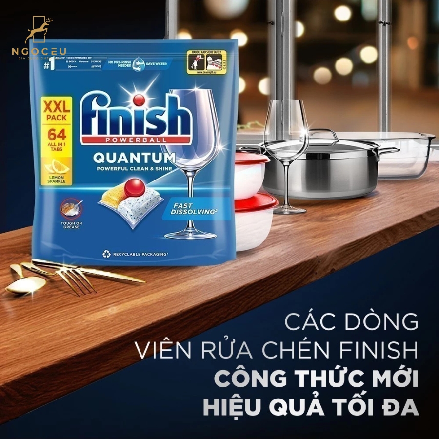 Viên rửa bát Finish Quantum - 64 viên
