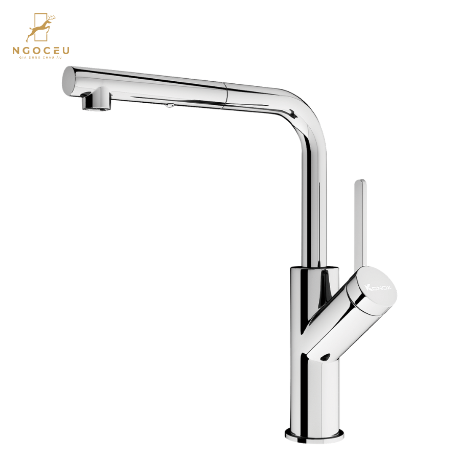 Vòi rửa bát rút dây Artan Chrome