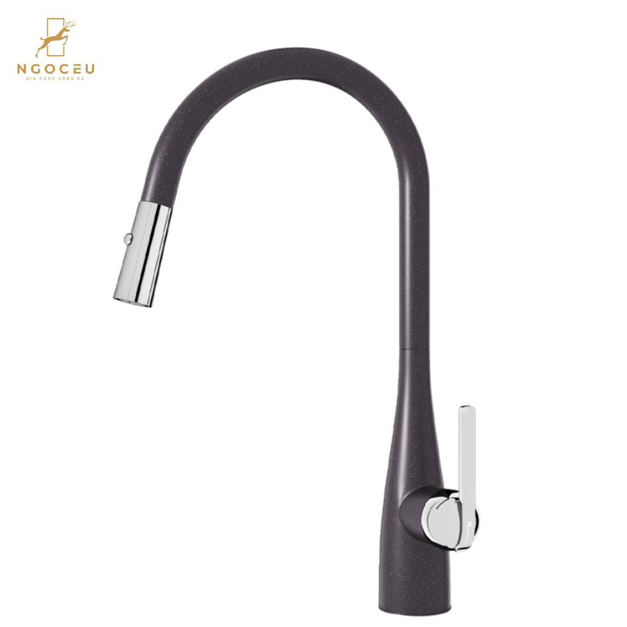 Vòi rửa bát rút dây Curva Black