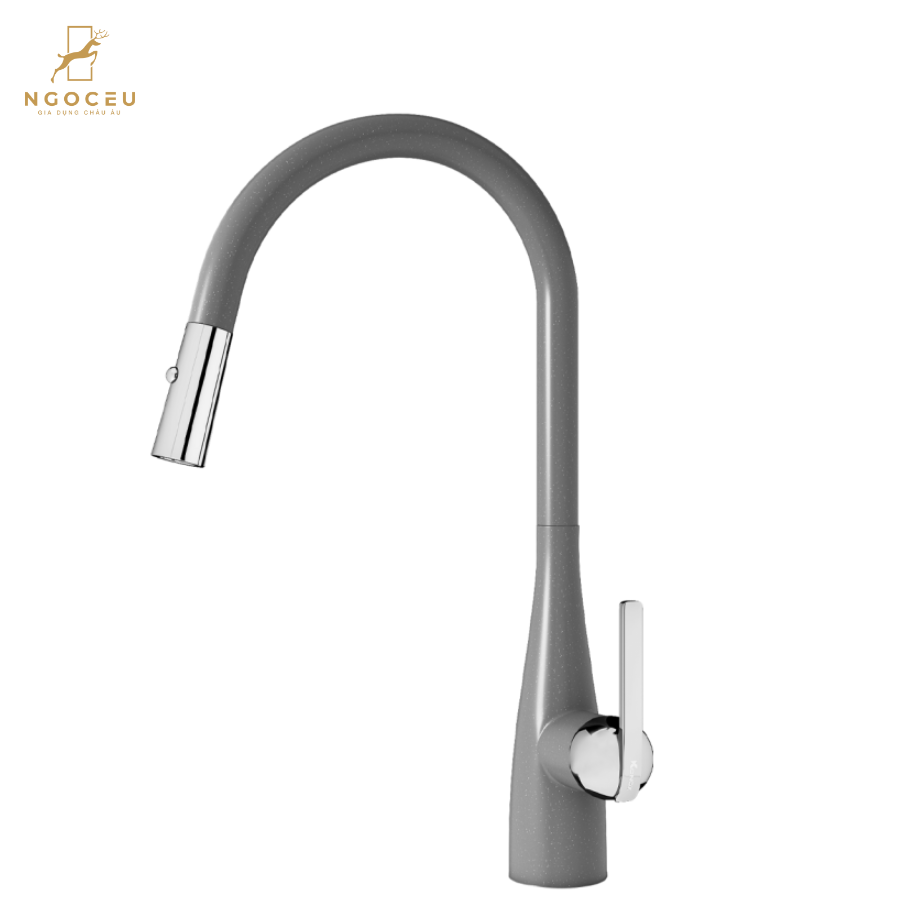 Vòi rửa bát rút dây Curva Grey