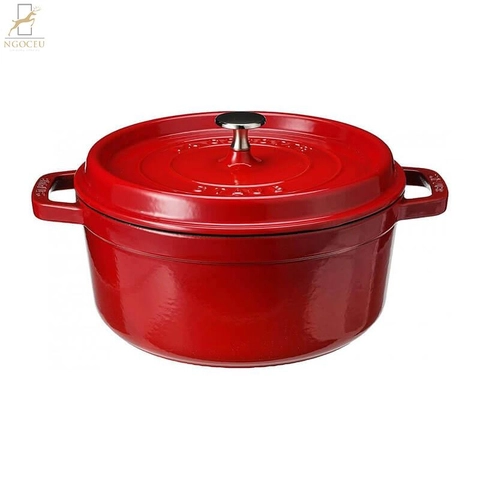Nồi gang tròn Staub Cocotte 22cm – Màu Đỏ Cherry