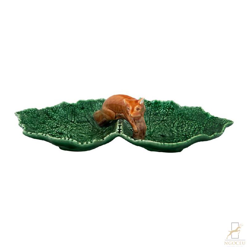 Bordallo – Leaves – Đĩa Lá Đôi (Con Cáo) – 37cm