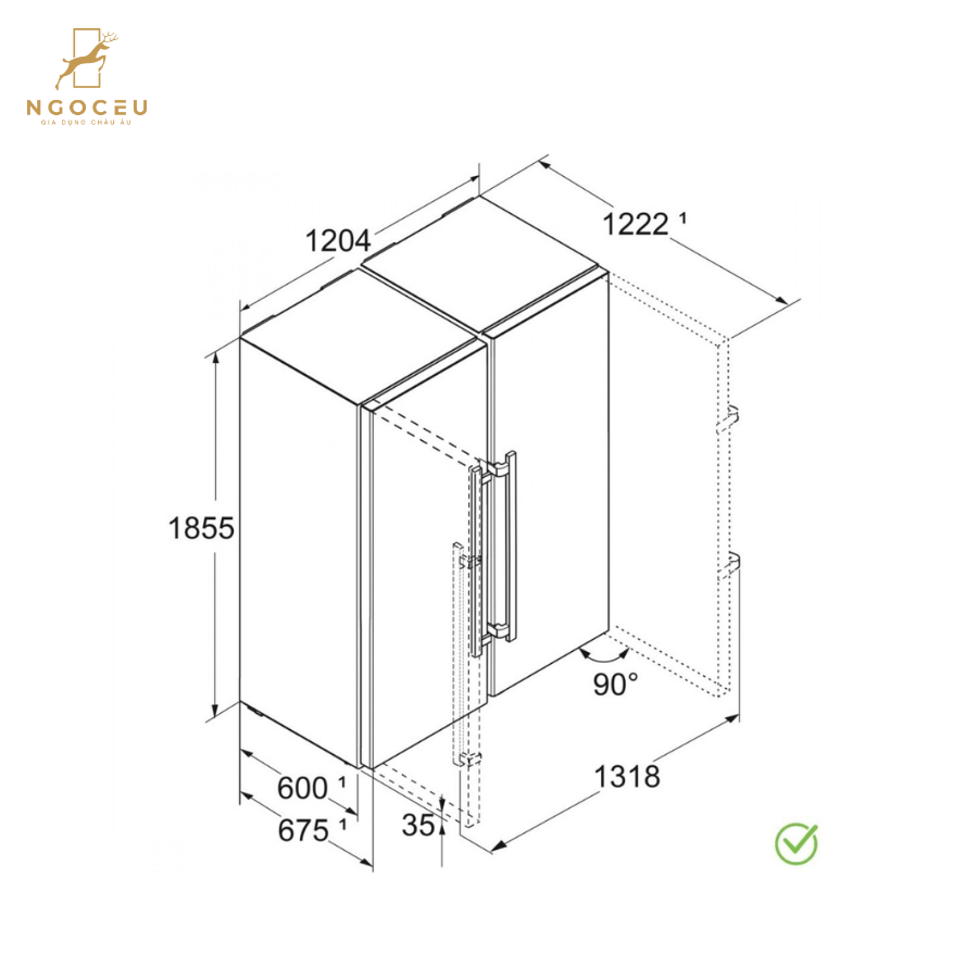 Tủ lạnh 661L - Liebherr XRFsd 5265 Prime BioFresh NoFrost Side By Side