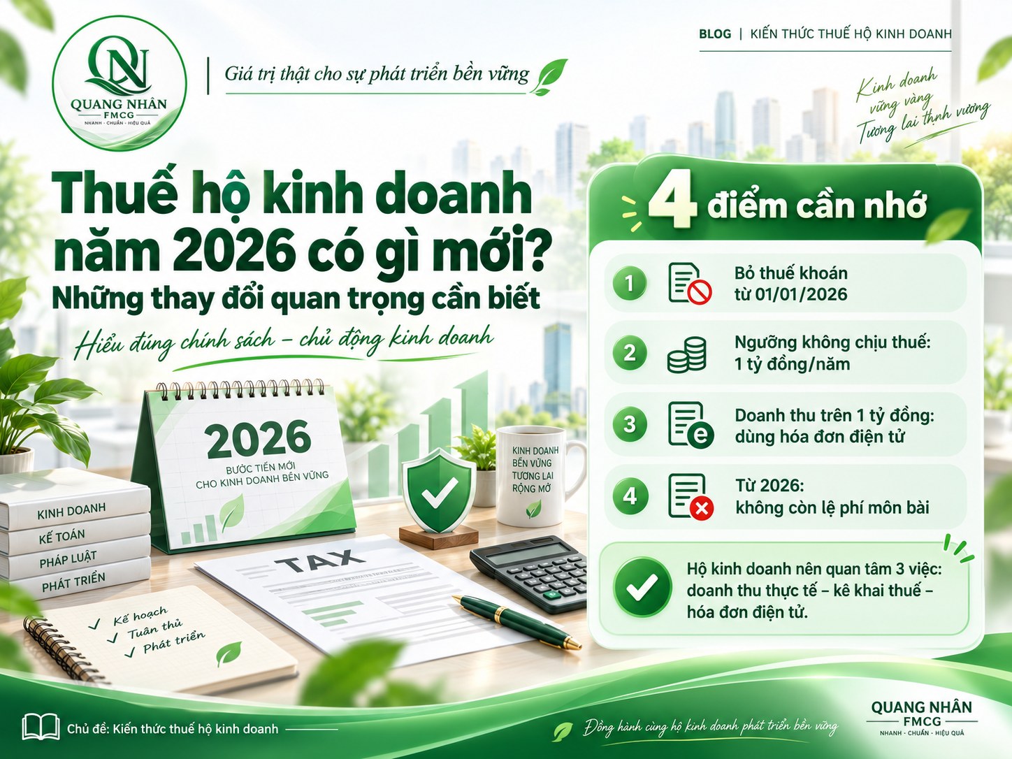 Thuế hộ kinh doanh năm 2026 có gì mới?