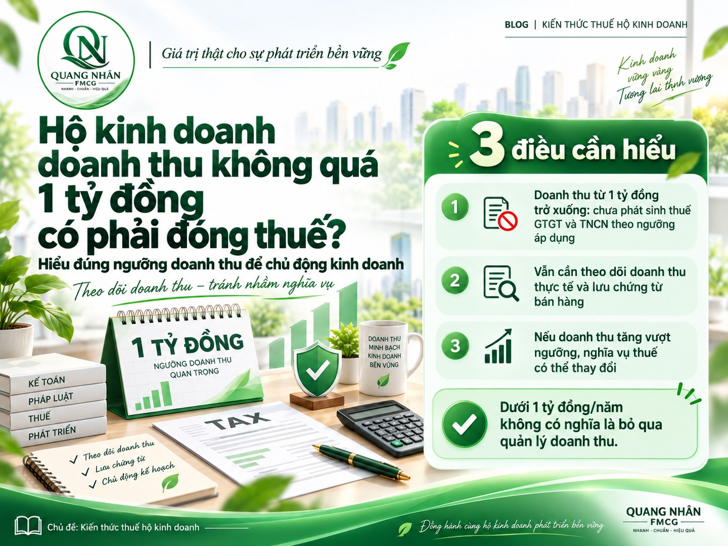 Hộ kinh doanh doanh thu không quá 1 tỷ đồng có phải đóng thuế?