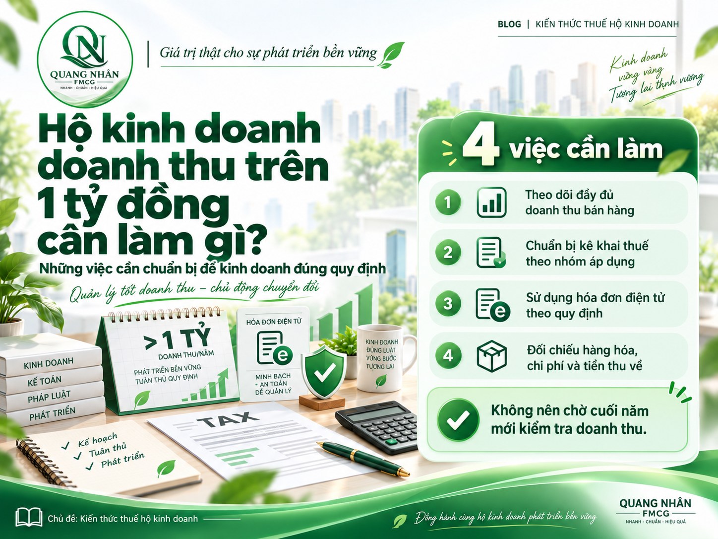 Hộ kinh doanh doanh thu trên 1 tỷ đồng cần làm gì?