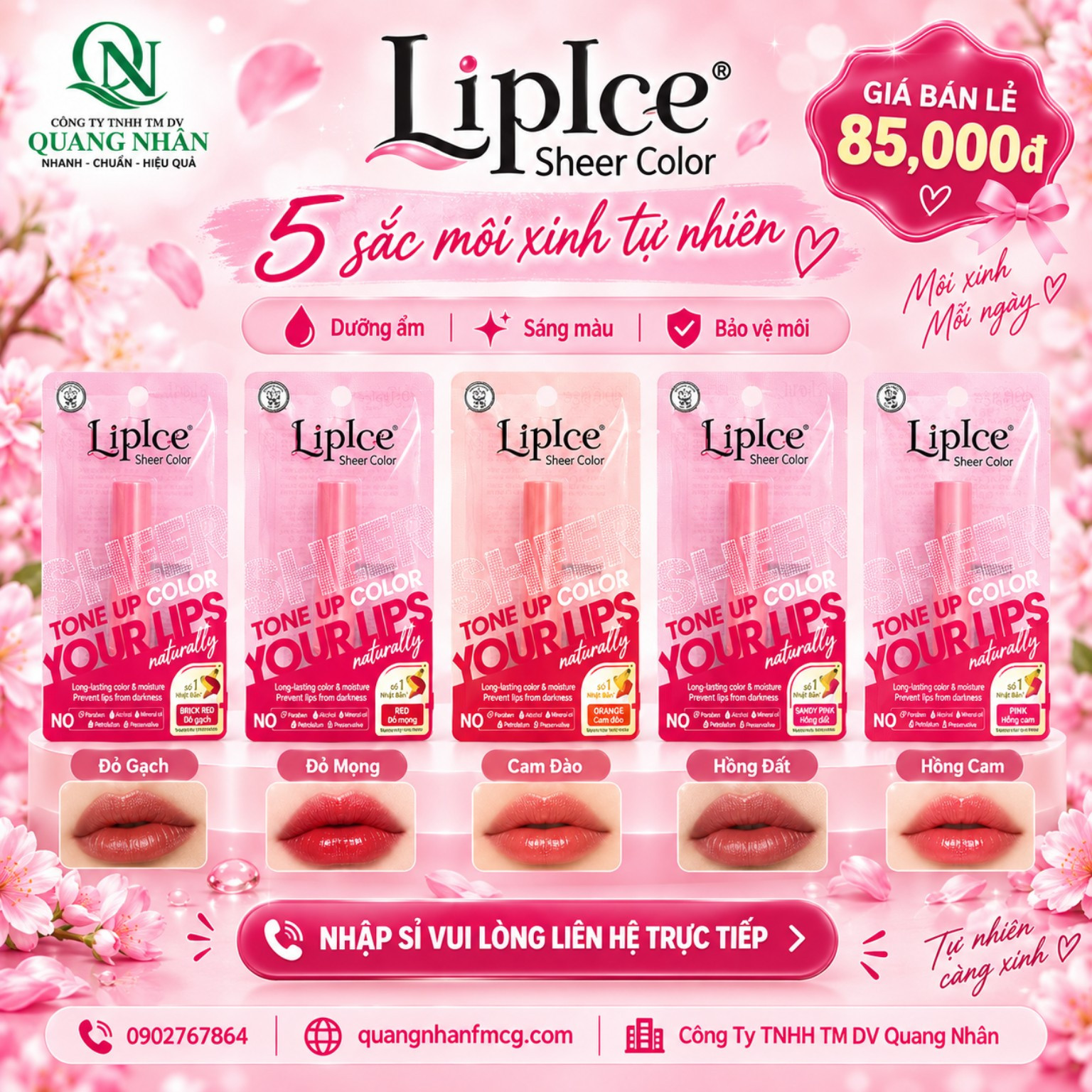 Bảng giá Lipice Sheer Color 5 sắc môi tại Quang Nhân FMCG