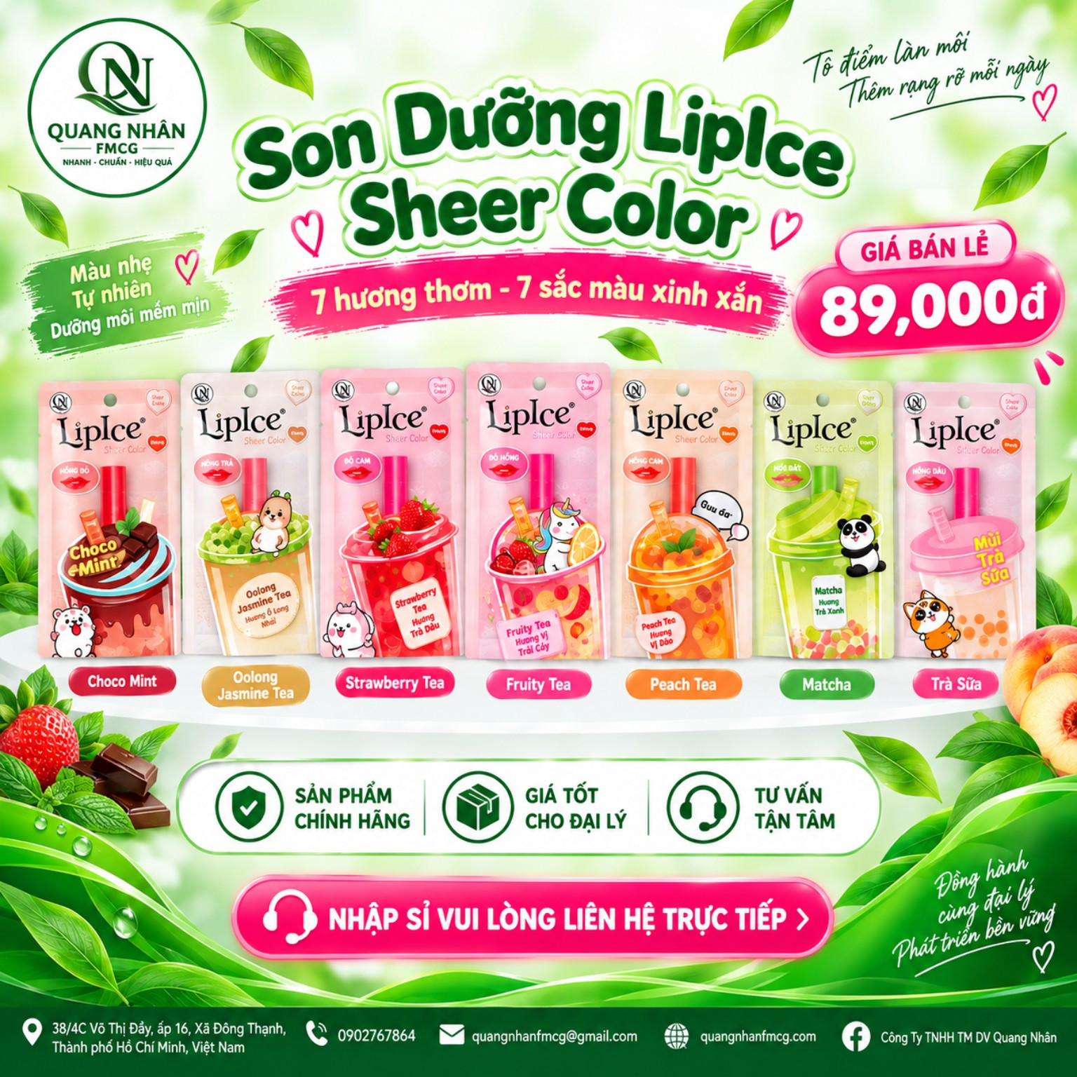 Bảng giá Lipice Sheer Color 7 hương tại Quang Nhân FMCG