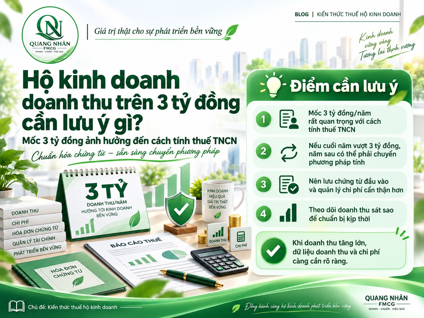 Hộ kinh doanh doanh thu trên 3 tỷ đồng cần lưu ý gì ?