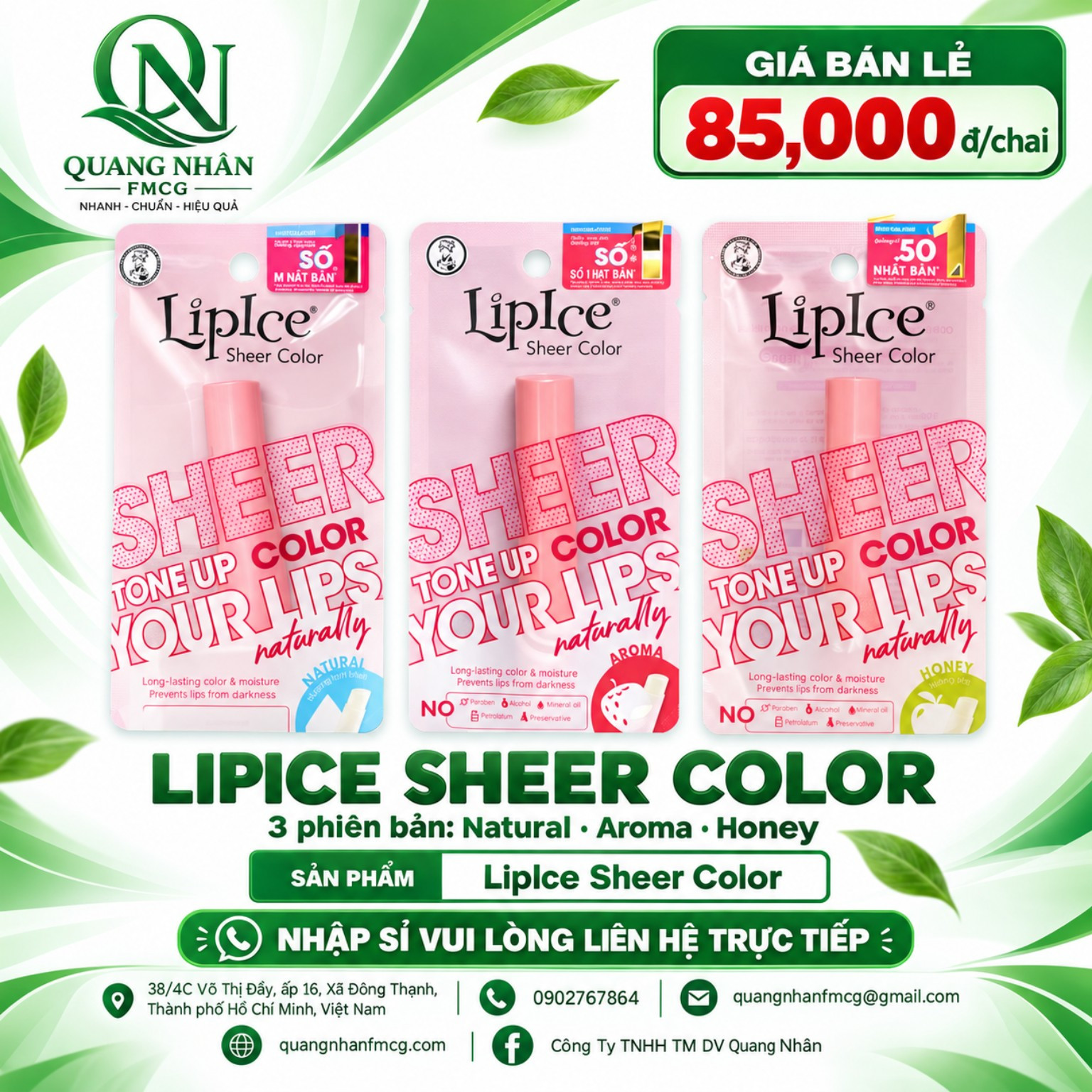Bảng giá Lipice Sheer Color Natural – Aroma – Honey