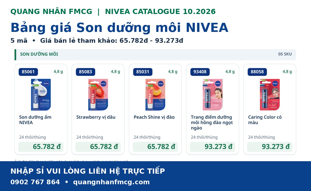 Cập nhật bảng giá Son Nivea
