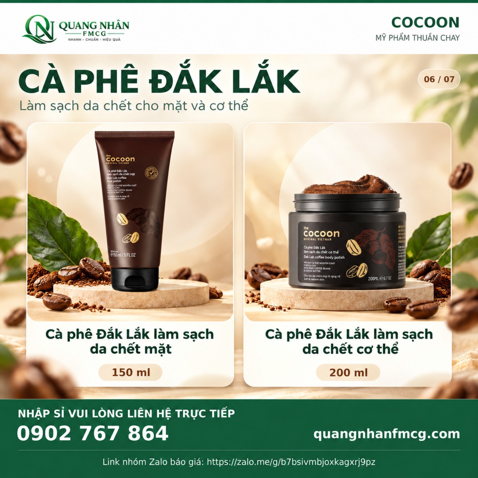 Bảng báo giá Cocoon Cà phê Đắk Lắk mới nhất