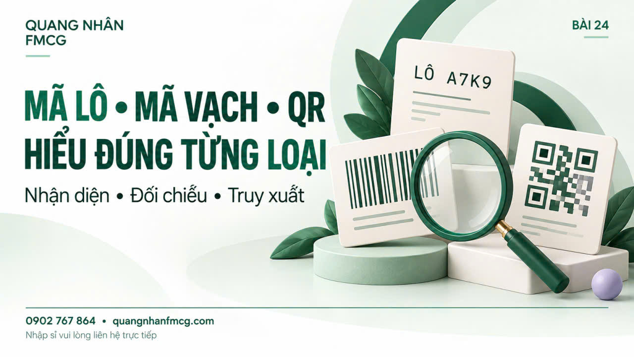 Mã lô, mã vạch và QR truy xuất: Mỗi loại giúp kiểm tra điều gì?