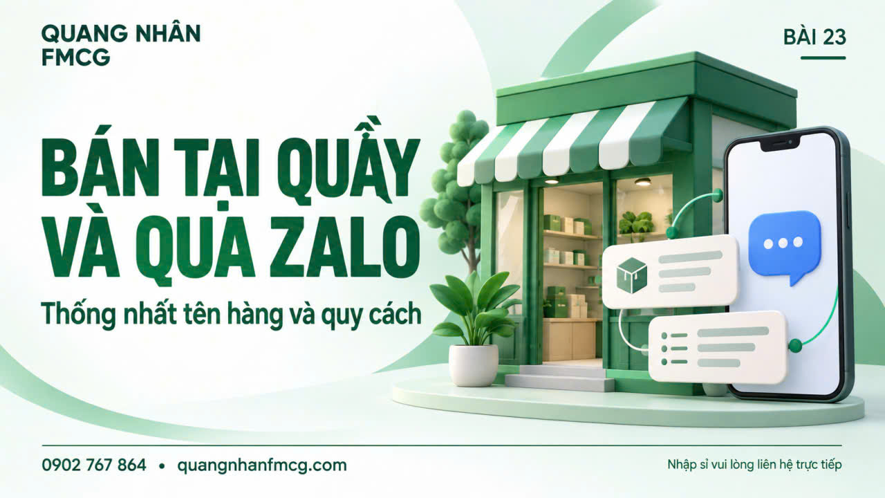 Tạp hóa bán cả tại quầy và qua Zalo: Chuẩn hóa thông tin để giảm giao nhầm