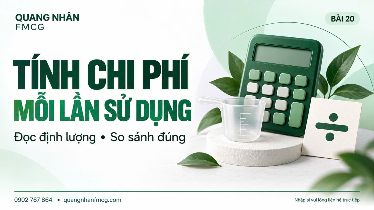 Giá mỗi lần sử dụng: Cách so sánh sản phẩm đậm đặc và quy cách khác nhau