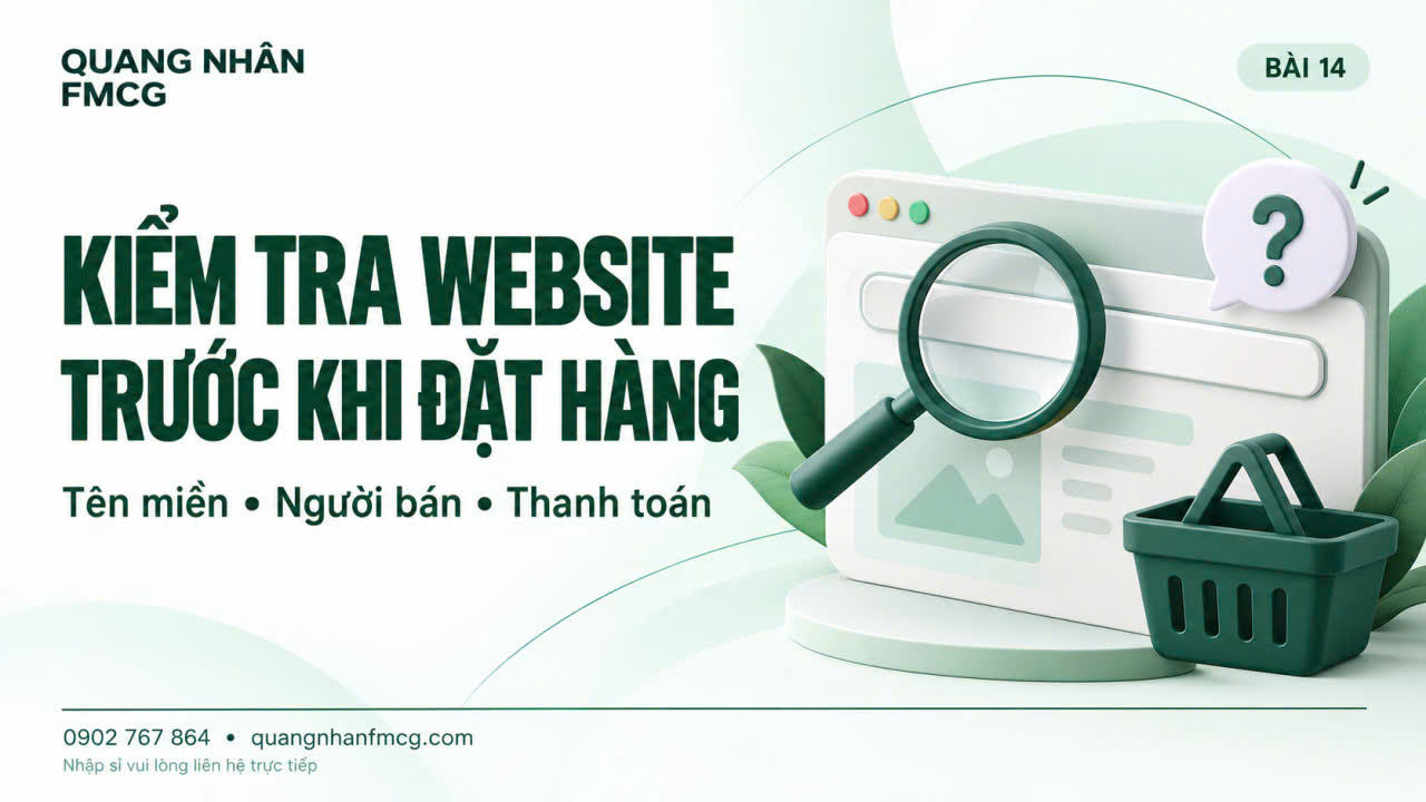Kiểm tra website bán FMCG: Tên miền, người bán và đường dẫn thanh toá