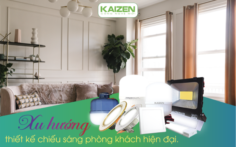 Xu hướng thiết kế chiếu sáng phòng khách hiện đại.