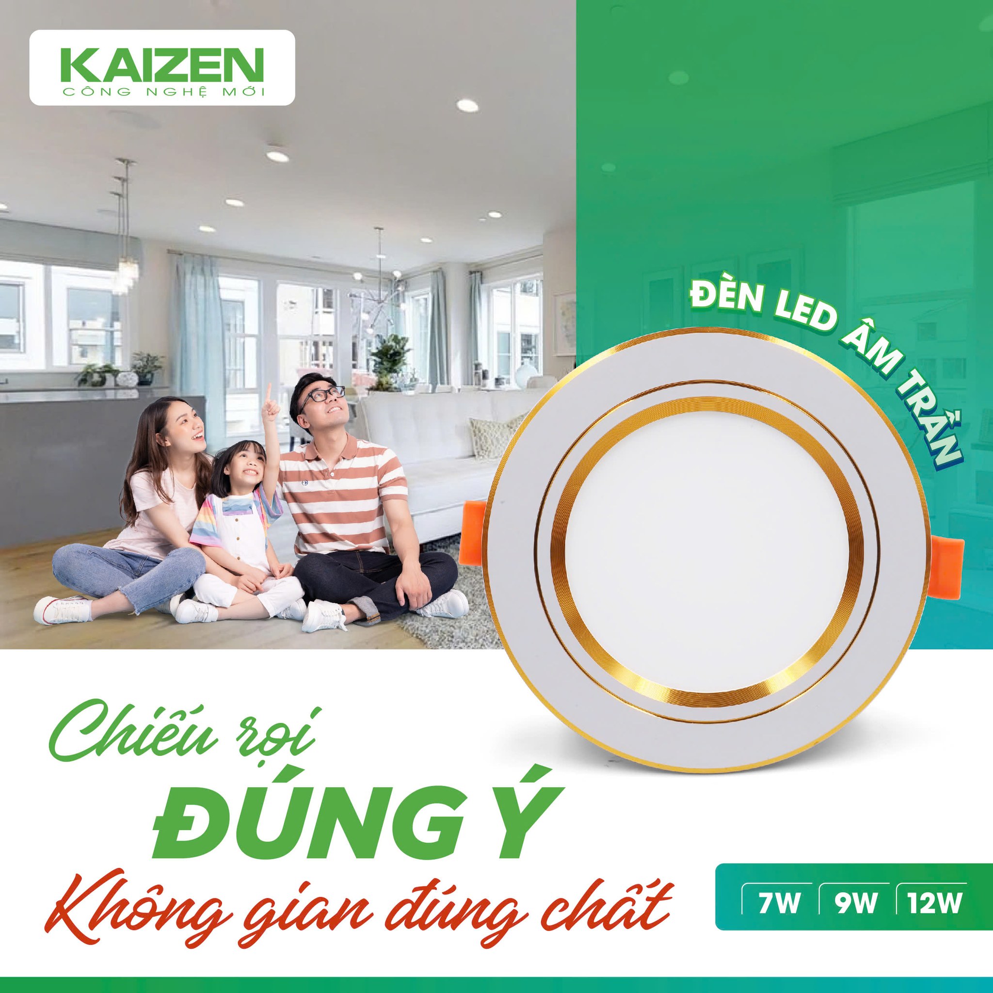 ĐÈN LED ÂM TRẦN KAIZEN CHIẾU RỌI ĐÚNG Ý - KHÔNG GIAN ĐÚNG CHẤT