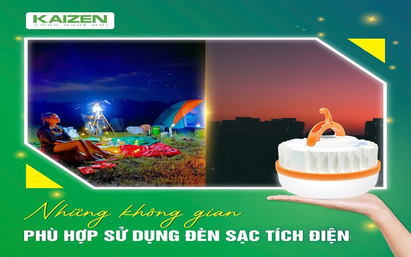 Những Không Gian Phù Hợp Sử Dụng Đèn Sạc Tích Điện Kaizen
